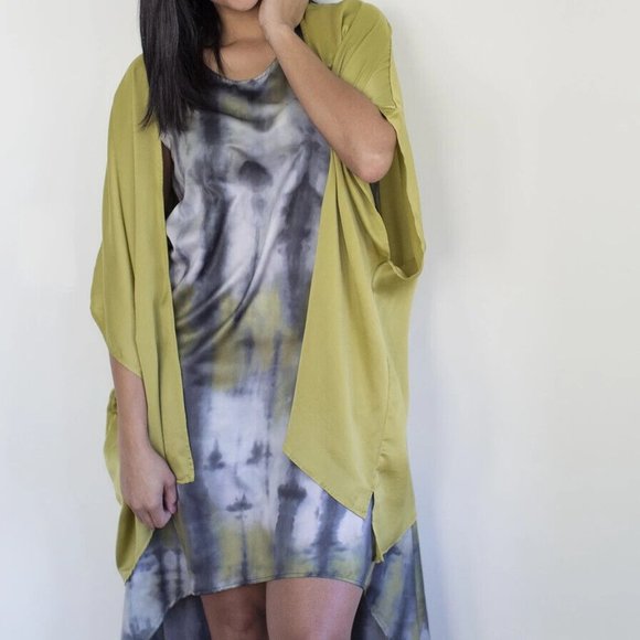 Kimono Cardigan Loose Cover Up -Chartreuse- One Size Fits All OS - Picture 1 of 2